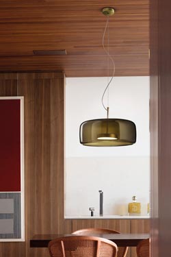 Large pendant in imperial green glass Jube