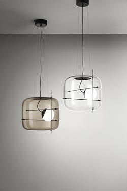 Plot suspension for transparent glass sphere and LED lighting