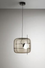 Plot suspension smoked glass sphere - Pendants by Vistosi