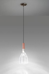 Scintilla pendant lamp glass and shiny copper with LED lighting - Pendants by Vistosi