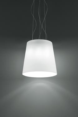 Small satined white pendant Naxos - Pendants by Vistosi