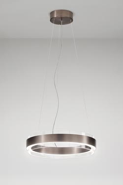 Phoenix suspension anneau de verre transparent et noir - Suspension by Vistosi