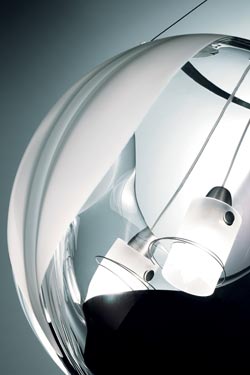 Poc suspension en verre de Murano soufflé bouche diamètre 16cm