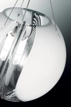 Poc suspension en verre de Murano soufflé bouche diamètre 16cm