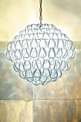 Suspension Giogali SP 60 ronde maille de verre blanc - Suspension by Vistosi