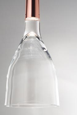 Suspension Scintilla verre et cuivre brillant à éclairage LED