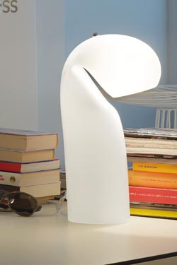 Bissona white Murano glass table lampe - Table lamps by Vistosi