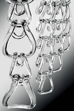 Giogali AP NV 2 rectangular wall lamp with clear glass links