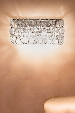 Giogali AP NV 2 rectangular wall lamp with clear glass links - Wall lights by Vistosi