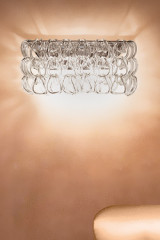 Giogali AP NV 2 rectangular wall lamp with clear glass links - Wall lights by Vistosi