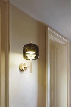 Jube wall lamp in burnt earth glass