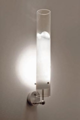 Murano glass wall lamp clear and white in cylinder - Lio Collection - Wall lights by Vistosi