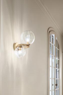 Puppet applies 2 clear spheres - Wall lights by Vistosi