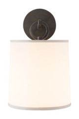 Applique classique bronze foncé et soie blanche French Cuff - Applique by Visual Comfort&Co.
