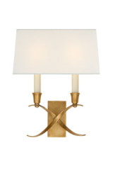 Applique classique 2 lumières dorée et blanche Cross Bouillotte - Applique by Visual Comfort&Co.