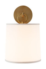 Applique dorée et abat-jour soie blanche French Cuff - Applique by Visual Comfort&Co.