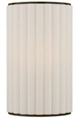 Applique en lin blanc crème plissé et bronze foncé Palati - Applique by Visual Comfort&Co.