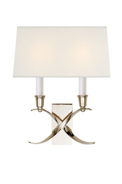 Applique murale classique en métal nickel poli Cross Bouillotte - Applique by Visual Comfort&Co.