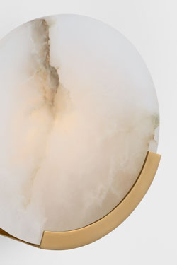 Applique ronde dorée et albâtre Melange