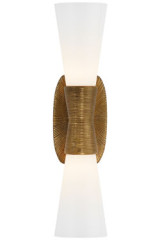 Applique sablier dorée et verre blanc Utopia - Applique by Visual Comfort&Co.