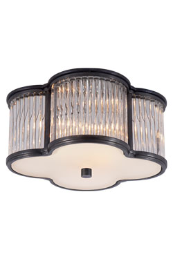 Ceiling light in glass rods and  gunmetal Basil - Ceiling lights by Visual Comfort&Co.