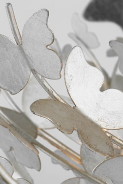 Large Farfalle silver-plated metal design ceiling light