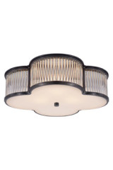 Large glass and metal ceiling light with gunmetal finish Basil - Ceiling lights by Visual Comfort&Co.