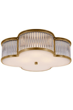 Large luxury ceiling light in natural brass and Basil glass - Ceiling lights by Visual Comfort&Co.