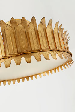 Leslie golden crown ceiling light