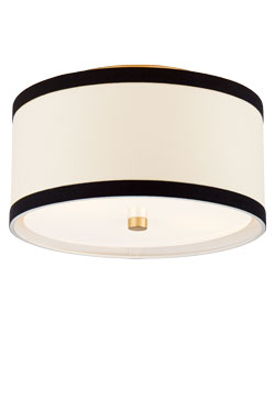 Walker small linen drum ceiling light - Ceiling lights by Visual Comfort&Co.