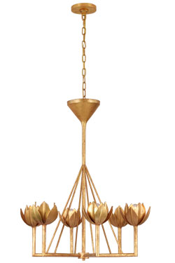 Alberto contemporary gold tulip chandelier - Chandeliers by Visual Comfort&Co.