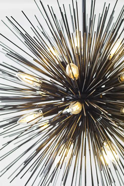 Contemporary black metal urchin chandelier Strada