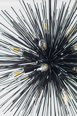Contemporary black metal urchin chandelier Strada
