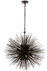 Contemporary black metal urchin chandelier Strada - Chandeliers by Visual Comfort&Co.