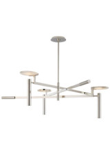Contemporary 3-light chandelier in alabaster and polished nickel - Chandeliers by Visual Comfort&Co.