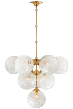 Cristol chandelier 10 lights white and gold ball - Chandeliers by Visual Comfort&Co.