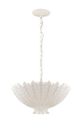 Hampton small chandelier with carved foliage in white plaster - Chandeliers by Visual Comfort&Co.