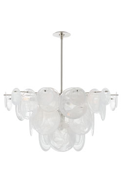 Loire retro silver and white glass chandelier - Chandeliers by Visual Comfort&Co.