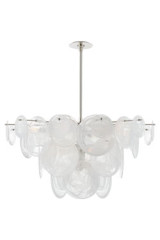Loire retro silver and white glass chandelier - Chandeliers by Visual Comfort&Co.