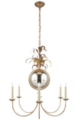 Small gilded leaf chandelier in the 70s style Gramercy - Chandeliers by Visual Comfort&Co.