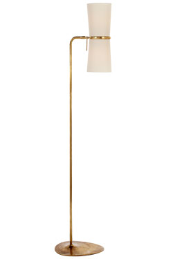 Clarkson 2-light floor lamp in antique brass - Floor lamps by Visual Comfort&Co.
