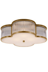 Grand plafonnier luxe laiton naturel et verre Basil - Plafonnier by Visual Comfort&Co.