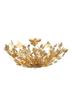 Grand plafonnier papillons dorés 8 lumières Farfalle - Plafonnier by Visual Comfort&Co.