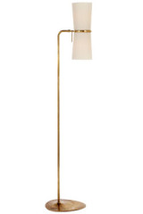 Lampadaire 2 lumières en laiton antique Clarkson - Lampadaire by Visual Comfort&Co.