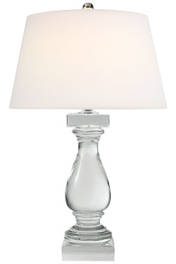 Lampe de table en cristal et lin Balustrade - Lampe de table by Visual Comfort&Co.