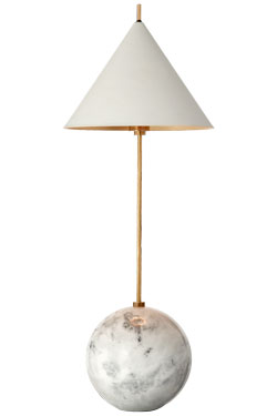 Lampe de table marbre blanc et dorée Cleo - Lampe de table by Visual Comfort&Co.