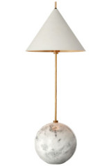 Lampe de table marbre blanc et dorée Cleo - Lampe de table by Visual Comfort&Co.