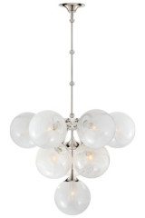 Lustre argenté rétro 10 lumières Cristol  - Lustre by Visual Comfort&Co.