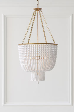 Lustre classique et perles blanches Jacqueline