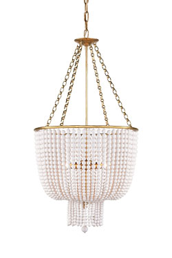 Lustre classique et perles blanches Jacqueline - Suspension by Visual Comfort&Co.